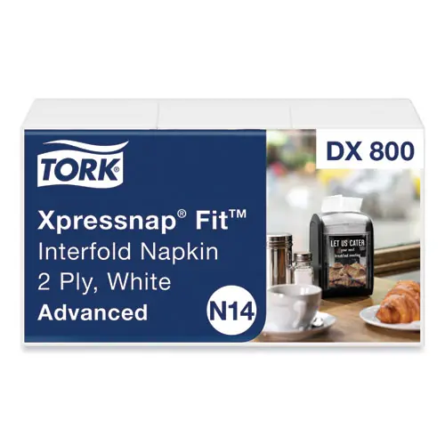 Tork® Xpressnap Fit Interfold Dispenser Napkins, 2-Ply, White, 120 Napkins/Pack, 36 Packs/Carton