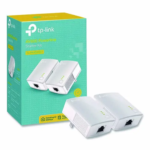 TP-Link TL-PA4010KIT AV600 Powerline Starter Kit, 1 Port