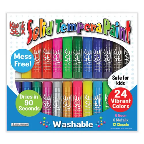 TPG Creations™ Kwik Stick Tempera Paint, Assorted Colors, 24/Pack