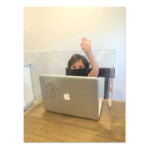 TPG Creations™ Personal Space Crystal Clear Desk Dividers, PET, Clear, 36/Carton