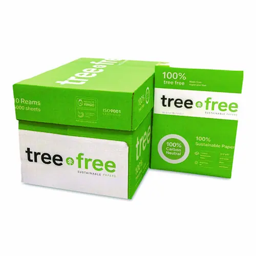TreeZero™ TreeFree Multipurpose Paper, 92 Brightness, 20 lb, 8.5 x 11, White, 500 Sheets per Ream, 10 Reams per Carton