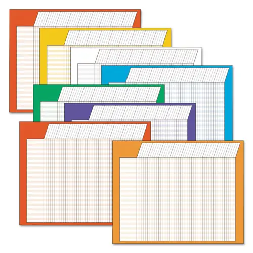 TREND® Jumbo Horizontal Incentive Chart Pack, Assorted Colors with Assorted Borders, 8/Pack