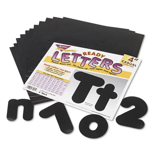 TREND® Ready Letters Casual Combo Set, 4" Tall, Black Characters, 182/Set
