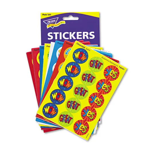 TREND® Stinky Stickers Variety Pack, Praise Words, Assorted Colors, 435/Pack