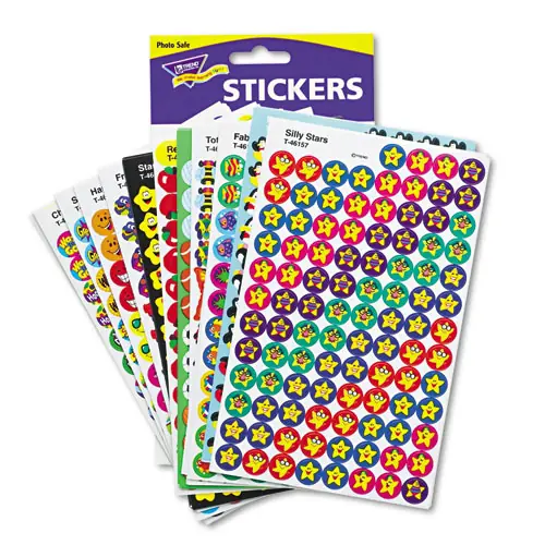 TREND® SuperSpots and SuperShapes Sticker Variety Packs, Awesome Assortment, Assorted Colors, 5,100/Pack