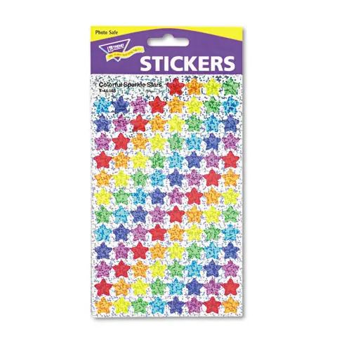 TREND® SuperSpots and SuperShapes Sticker Variety Packs, Colorful Sparkle Stars, Assorted Colors, 1,300/Pack