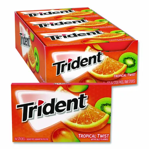 Trident® Sugar-Free Gum, Tropical Twist, 14 Sticks/Pack