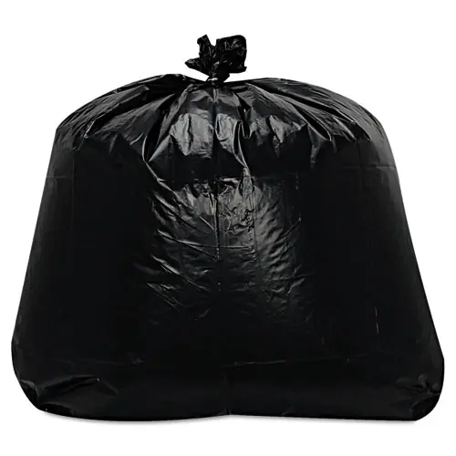 Trinity Plastics Low-Density Can Liners, 56 gal, 1.6 mil, 43" x 47", Black, Flat Pack, 100/Carton