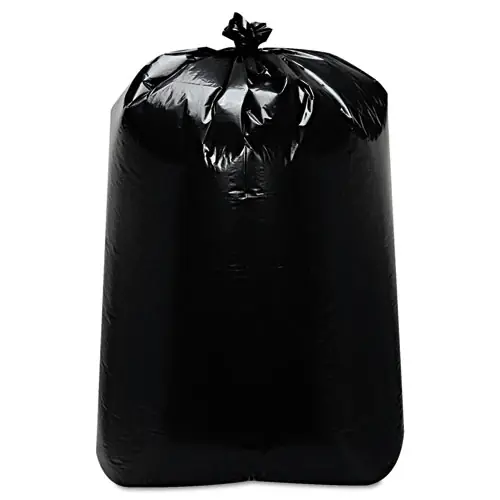 Trinity Plastics Low-Density Can Liners, 60 gal, 1.6 mil, 22" x 58", Black, Flat Pack, 100/Carton