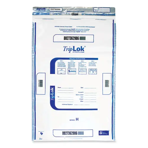 TripLOK™ Deposit Bag, Plastic, 12" x 16", Clear, 100/Pack