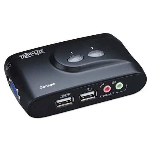 Tripp Lite by Eaton Compact USB KVM Switch with Audio and Cable, 2 Ports