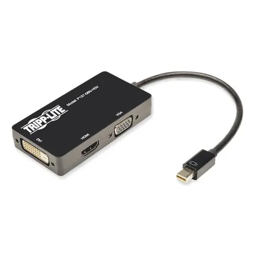 Tripp Lite by Eaton Keyspan Mini DisplayPort to VGA/DVI/HDMI All-in-One Adapter/Converter, Thunderbolt 1 and 2, 6"