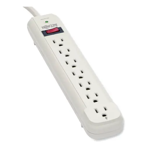 Tripp Lite by Eaton Protect It! Surge Protector, 7 AC Outlets, 25 ft Cord, 1,080 J, Light Gray