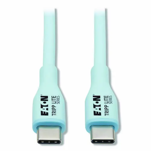 Tripp Lite by Eaton USB-C Antibacterial Cable, USB 2.0, USB Type-C (USB-C) to USB Type-C (M/M), 6 ft, Light Blue