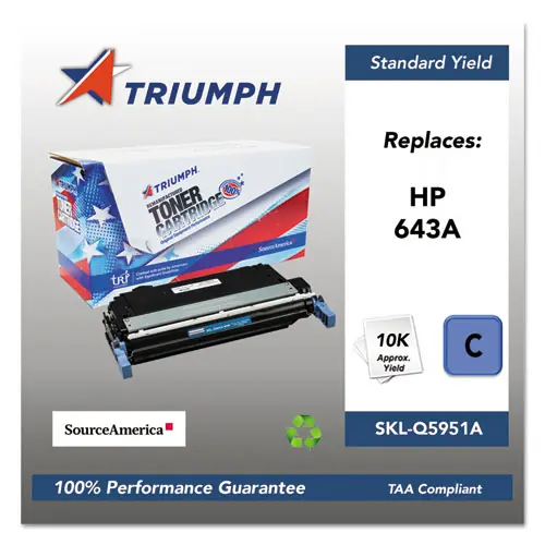 Triumph™ 751000NSH0284 Remanufactured Q5951A (643A) Toner Cartridge, Cyan, 10,000 Page Yield