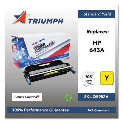 Triumph™ 751000NSH0285 Remanufactured Q5952A (643A) Yellow Toner Cartridge, 10,000 Page Yield