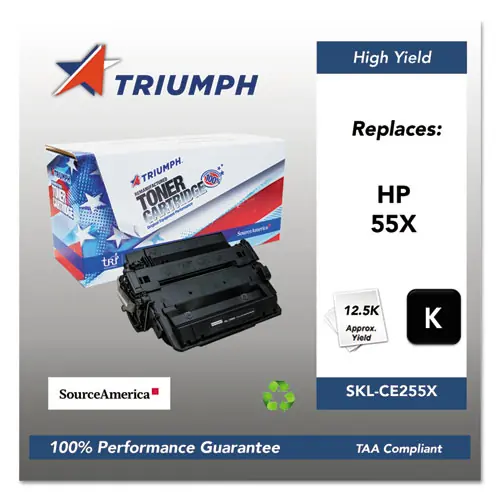 Triumph™ 751000NSH1098 Remanufactured CE255X (55X) High-Yield Toner Cartridge, Black, 12,500 Page Yield