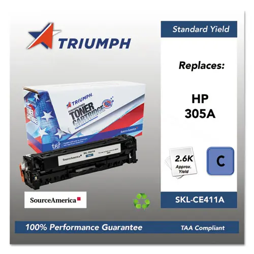 Triumph™ 751000NSH1285 Remanufactured CE411A (305A) Toner Cartridge, Cyan, 2,600 Page Yield