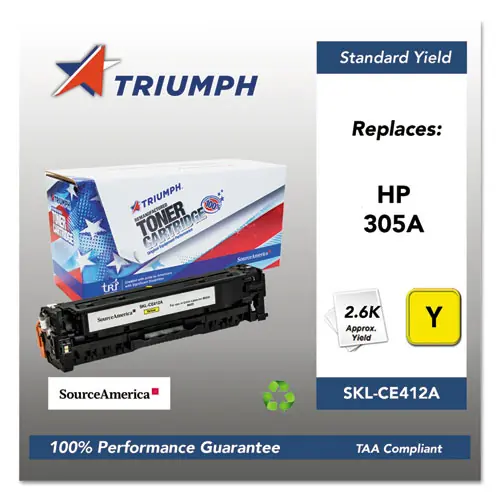 Triumph™ 751000NSH1286 Remanufactured CE412A (305A) Toner Cartridge, Yellow, 2,600 Page Yield