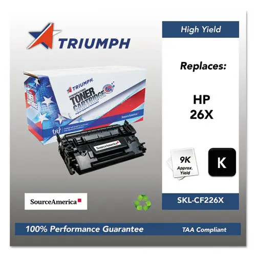 Triumph™ 751000NSH1588 Remanufactured CF226X (26X) High-Yield Toner Cartridge, Black, 9,000 Page Yield