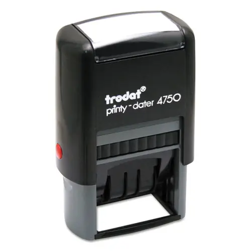 Trodat® Printy Economy 5-in-1 Date Stamp, Self-Inking, Blue/Red
