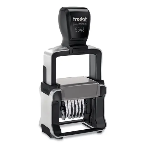 Trodat® Professional Self-Inking Numberer, Six Bands, Type Size 1 1/2, Black