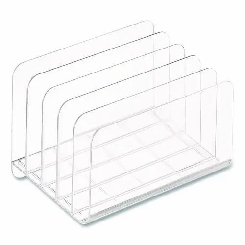 TRU RED™ 5-Compartment Plastic Incline Sorter, Clear, 8.5" x 11"