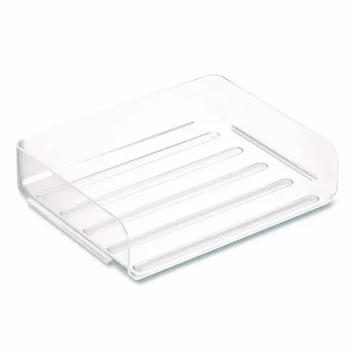 TRU RED™ Clear Side Load Stackable Plastic Letter Tray, Letter Size