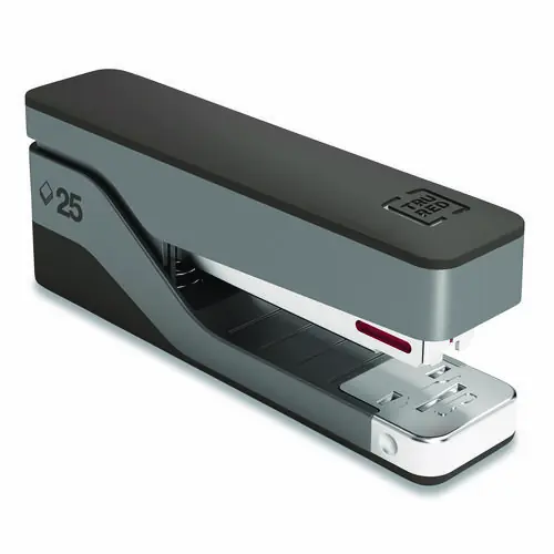 TRU RED™ Desktop Aluminum Half Strip Stapler, 25-Sheet Capacity, Gray/Black