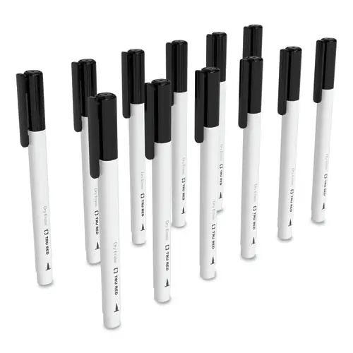 TRU RED™ Dry Erase Marker, Pen-Style, Extra-Fine Bullet Tip, Black, Dozen