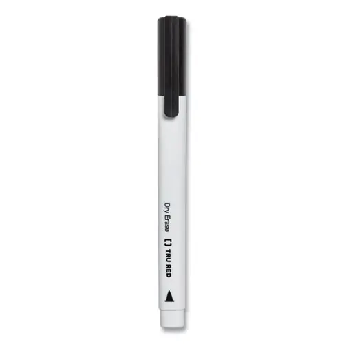 TRU RED™ Dry Erase Marker, Pen-Style, Fine Bullet Tip, Black, Dozen