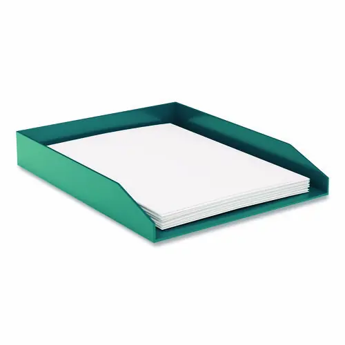 TRU RED™ Front-Load Stackable Plastic Document Tray, Teal, Letter Size, 1 Section