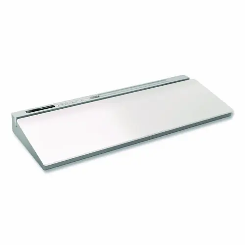 TRU RED™ Glass Desktop Dry Erase Board, 18.1" x 5.9", White Surface, Aluminum Frame