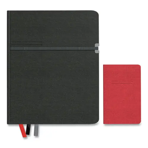 TRU RED™ Large Mastery Journal with Pockets, 1-Subject, Narrow Rule, Black/Red Cover