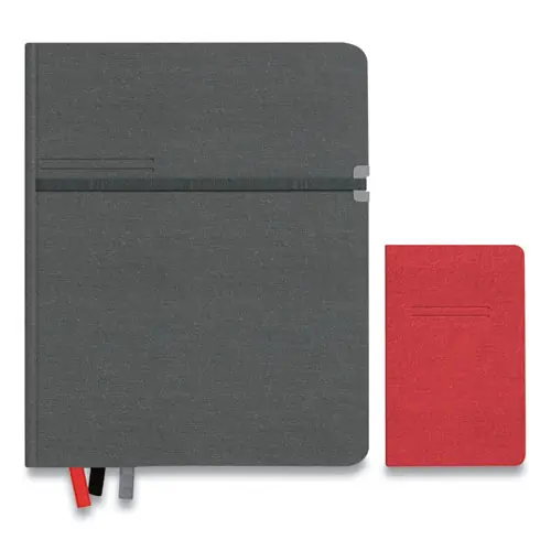 TRU RED™ Large Mastery Journal with Pockets, 1-Subject, Narrow Rule, Charcoal/Red Cover