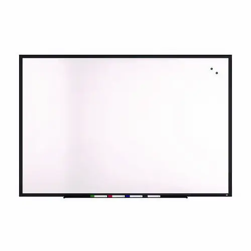 TRU RED™ Magnetic Porcelain Dry Erase Board, 72" x 48", White Surface, Black Aluminum Frame