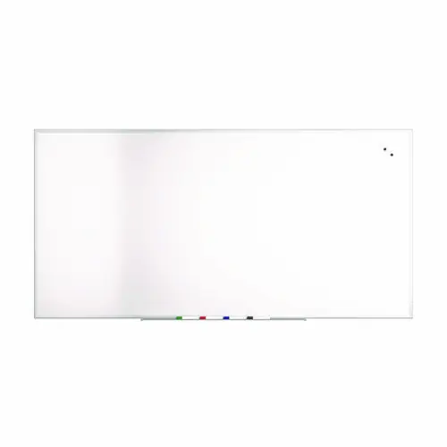 TRU RED™ Magnetic Steel Dry Erase Board, 48" x 96", White Surface, White Aluminum Frame