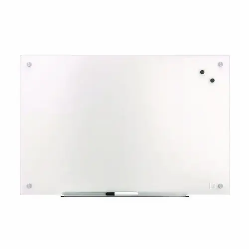 TRU RED™ Magnetic Tempered Glass Dry Erase Board, 36" x 24", White Surface