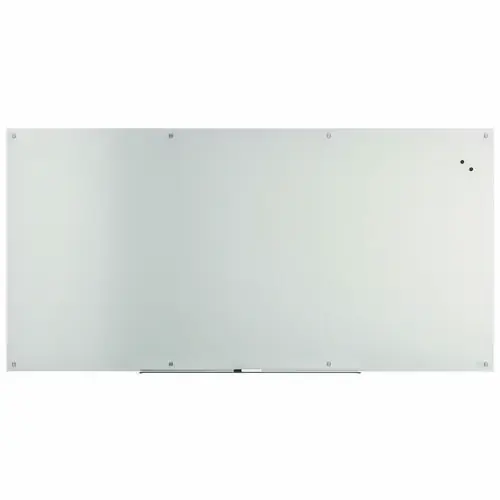 TRU RED™ Magnetic Tempered Glass Dry Erase Board, 96" x 48", White Surface