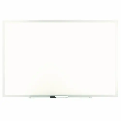 TRU RED™ Melamine Dry Erase Board, 36" x 24", White Surface, Gray/Natural Aluminum Frame