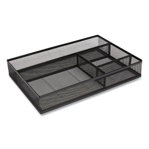 TRU RED™ Mesh Drawer Organizer, Four Compartment, Black