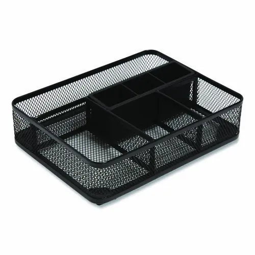TRU RED™ Mesh Drawer Organizer, Seven Compartment, Black