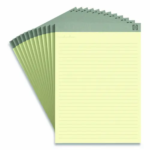 TRU RED™ Notepads, Wide/Legal Rule, 50 Sheets, Canary-Yellow, 8.5 x 11.75 Inches, 12/Pack
