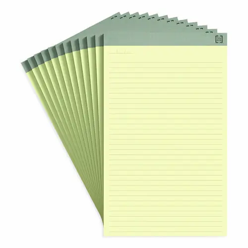 TRU RED™ Notepads, Wide/Legal Rule, Canary-Yellow, 8.5 x 14, 50 Sheets, 12 Pack