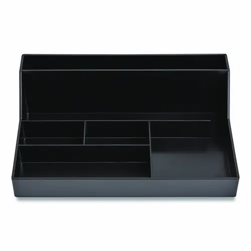 TRU RED™ Plastic Desktop Organizer, 6 Compartments, 6.81 x 9.84 x 2.75, Black