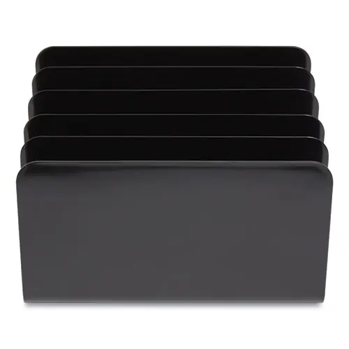 TRU RED™ Plastic Incline Mail Sorter, 5 Sections, Black