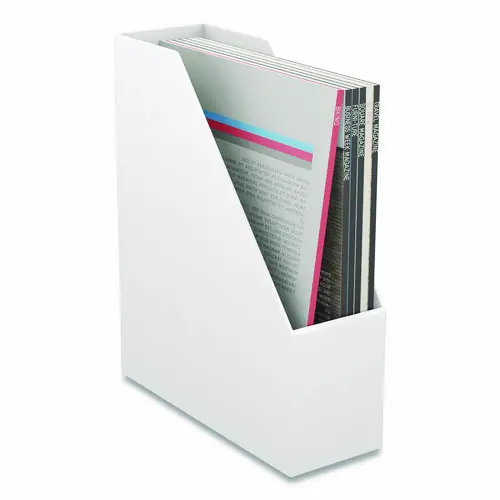 TRU RED™ Plastic Magazine File, White, 3.66" x 10.3" x 12.51"
