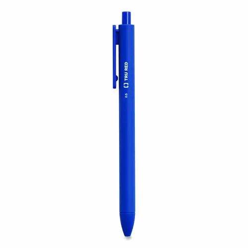 TRU RED™ Quick Dry Gel Pen, Retractable, Fine Point, 0.5 mm, Blue Ink, Blue Barrel, 5 Pack