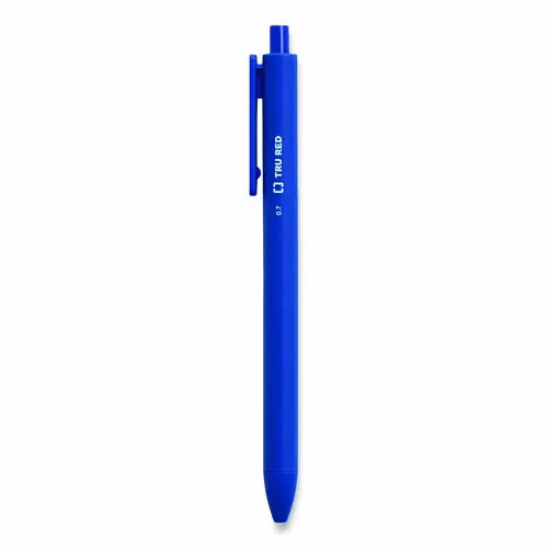 TRU RED™ Quick Dry Gel Pen, Retractable, Medium 0.7 mm, Blue Ink, Blue Barrel, 5/Pack