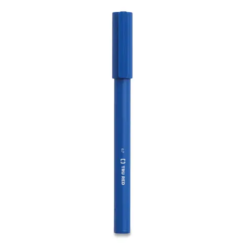 TRU RED™ Quick Dry Gel Pen, Stick, Medium 0.7 mm, Blue Ink, Blue Barrel, 5/Pack